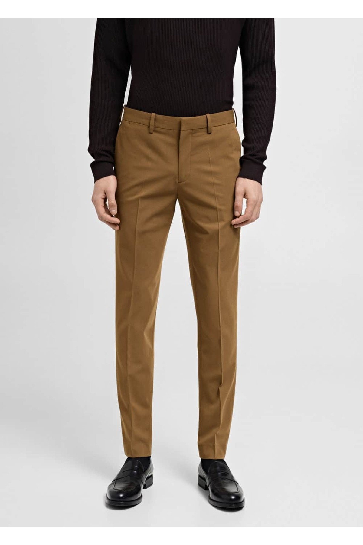 Süper slim fit streç kumaştan kumaş pantolon