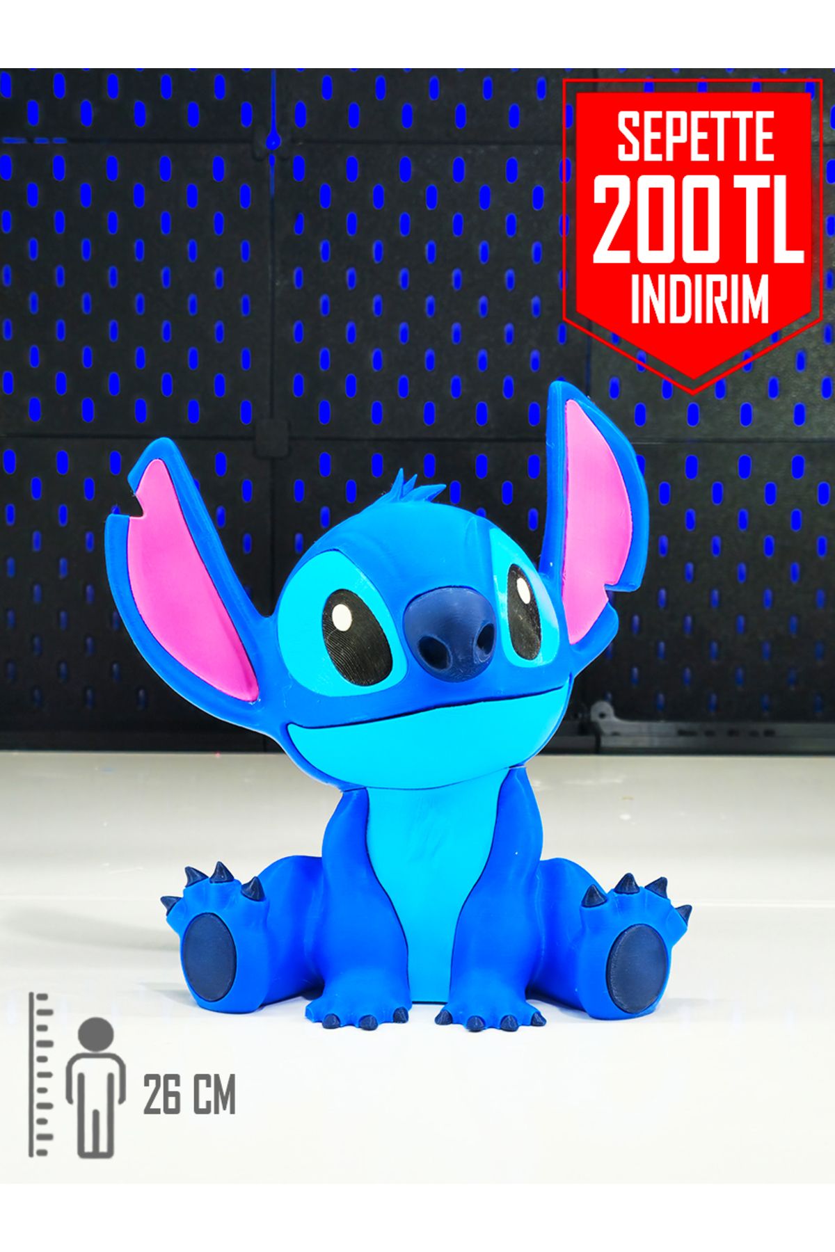 Suelo Butik DEV BOY! 26Cm Stitch Figürü Stiç ve Lilo Filmi Karakterleri Figür Oyuncakları (1 Adet)