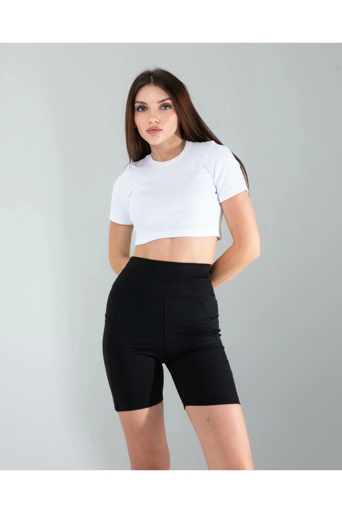 OurStyles Beyaz Fitilli Kaşkorse Mini Bluz