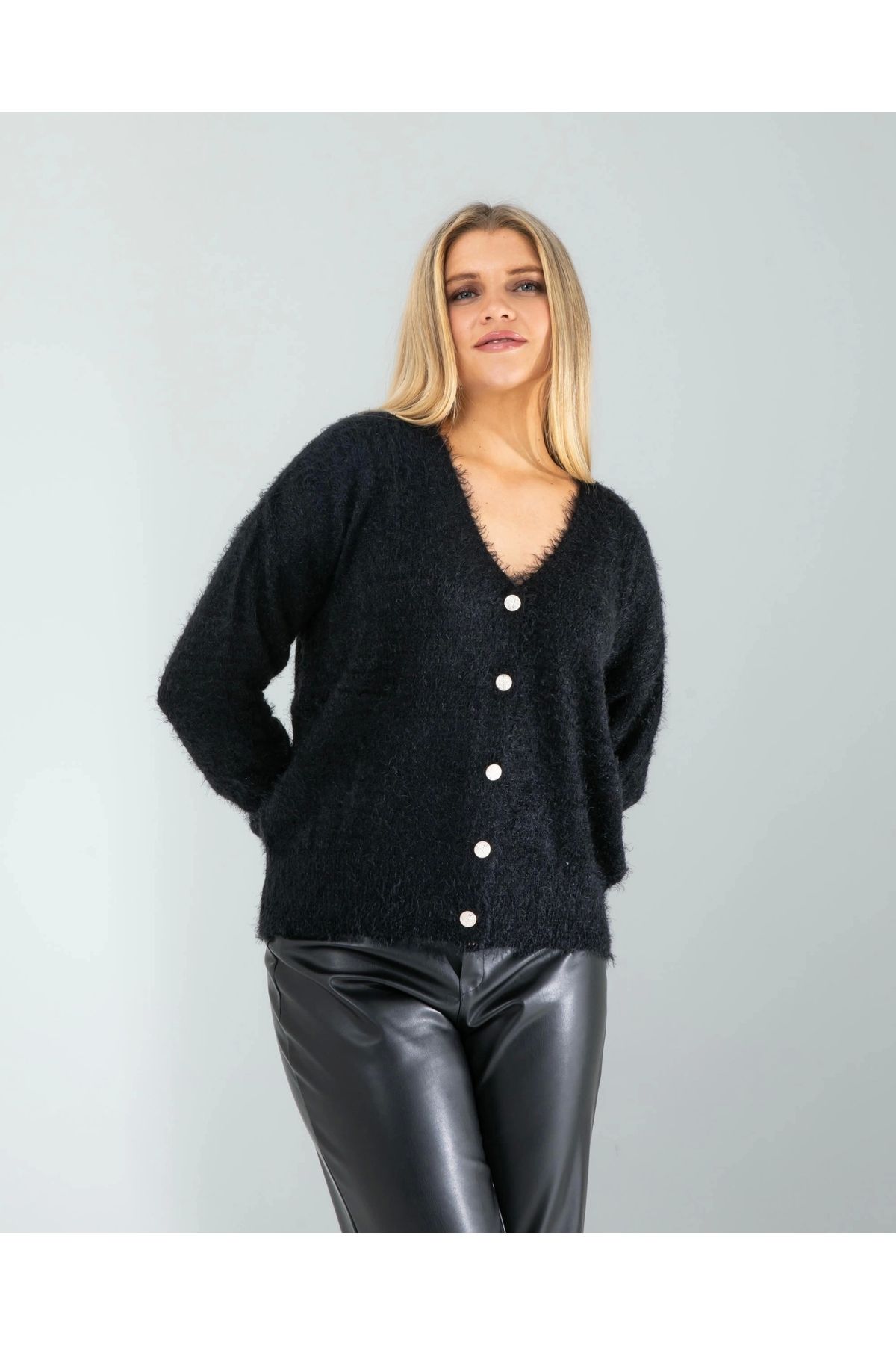 OurStyles Siyah Sakal Triko Hırka
