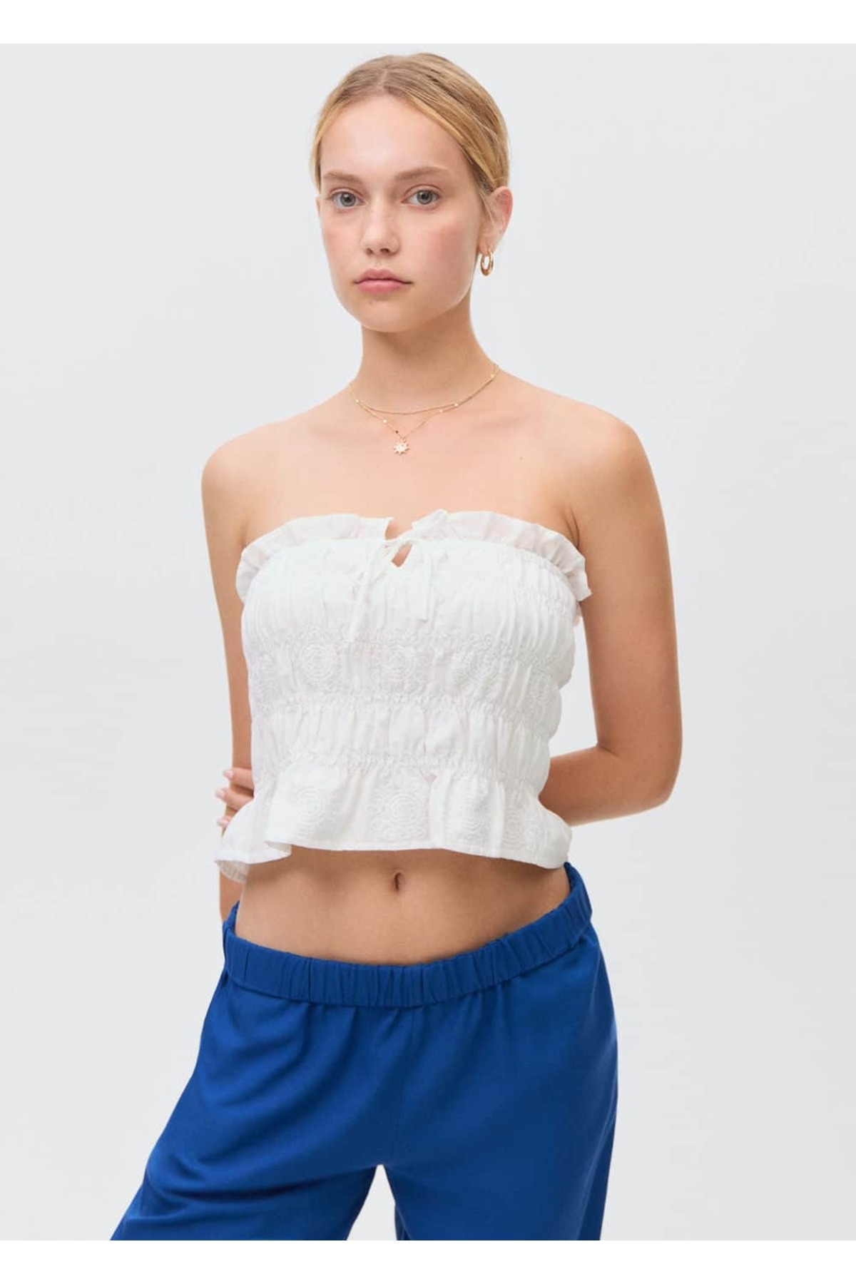 Düz Kesim Keten Pantolon