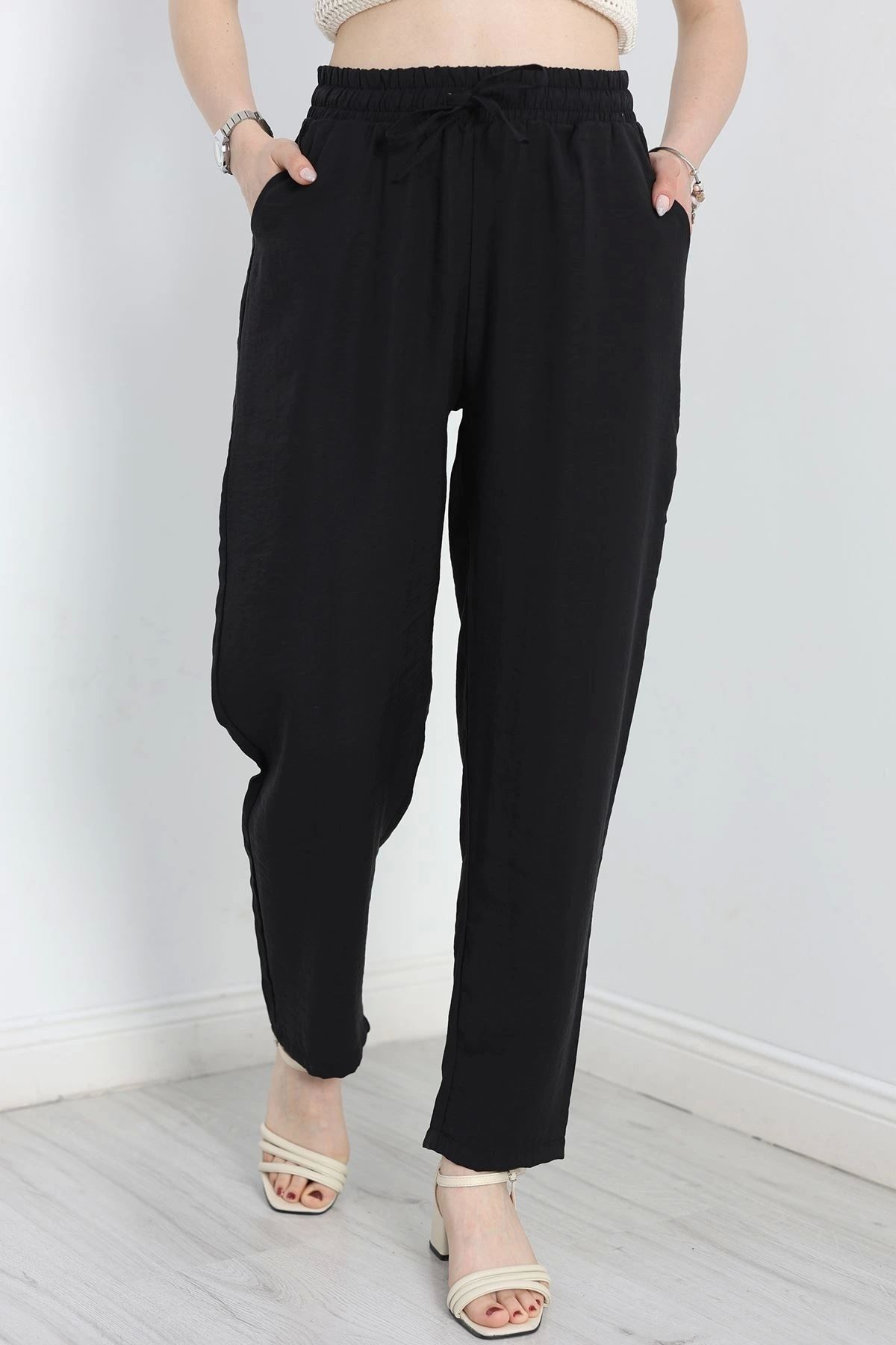 OurStyles Soft Touch Modal Lastikli Pantolon Siyah - 41191.1837.
