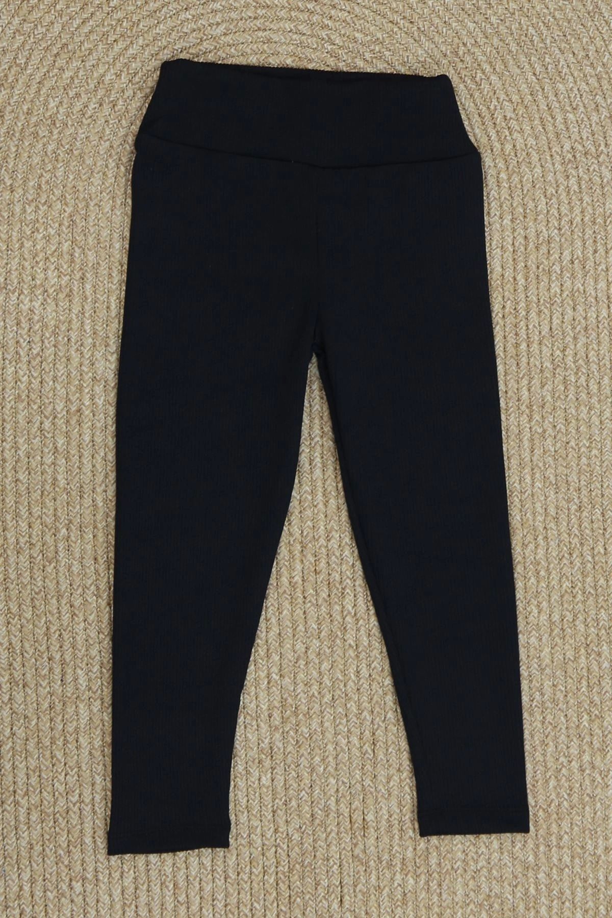 OurStyles 6-11 Yaş Fitilli Geniş Kemer Tayt Siyah - 70584.904.