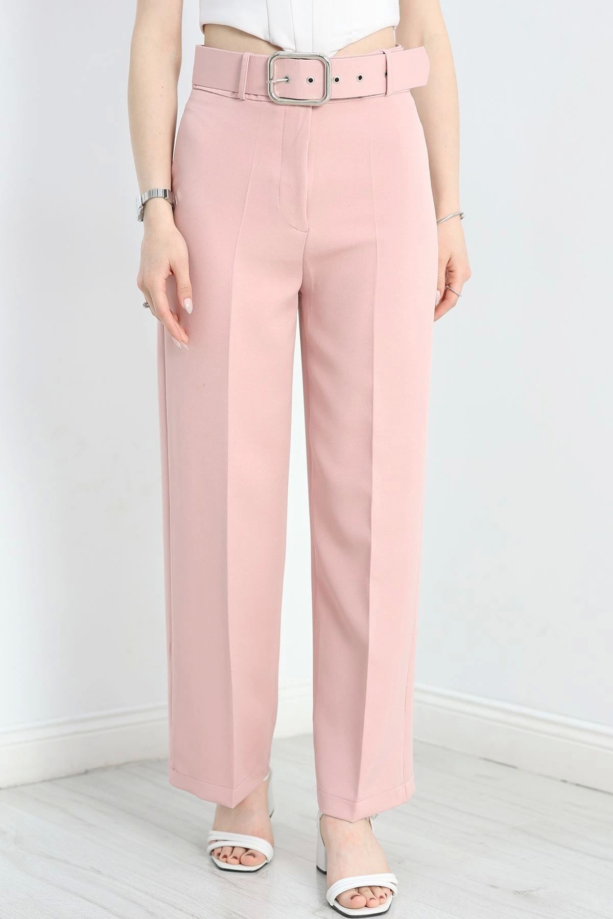 OurStyles Kemerli Palazzo Pantolon Camel - 24194.683.