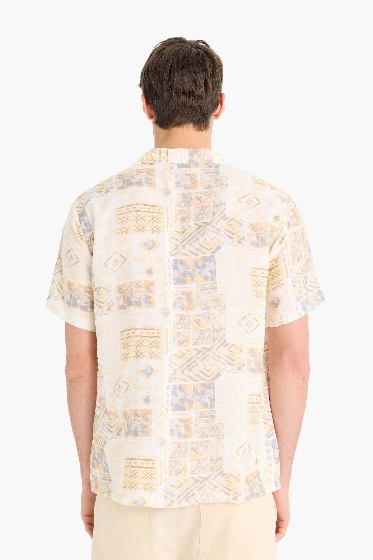 DeFacto-Regular Fit Apache Collar Patterned Short Sleeve Shirt E2315Ax25Sm 6