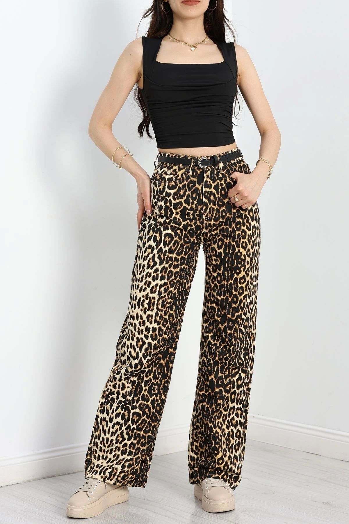 OurStyles Palazzo Kot Pantolon Leopar - 30579.1966.