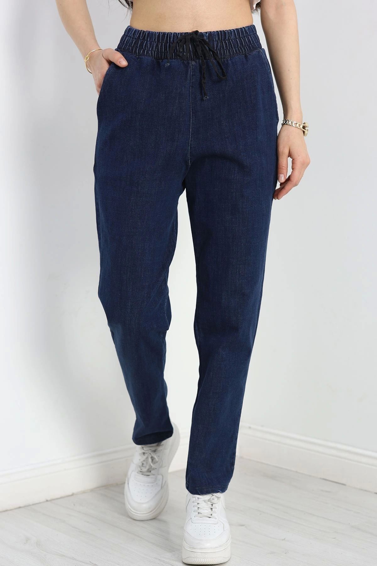OurStyles Orta Kalınlıkta Lastikli Pantolon Koyumavi1 - 40763.1431.