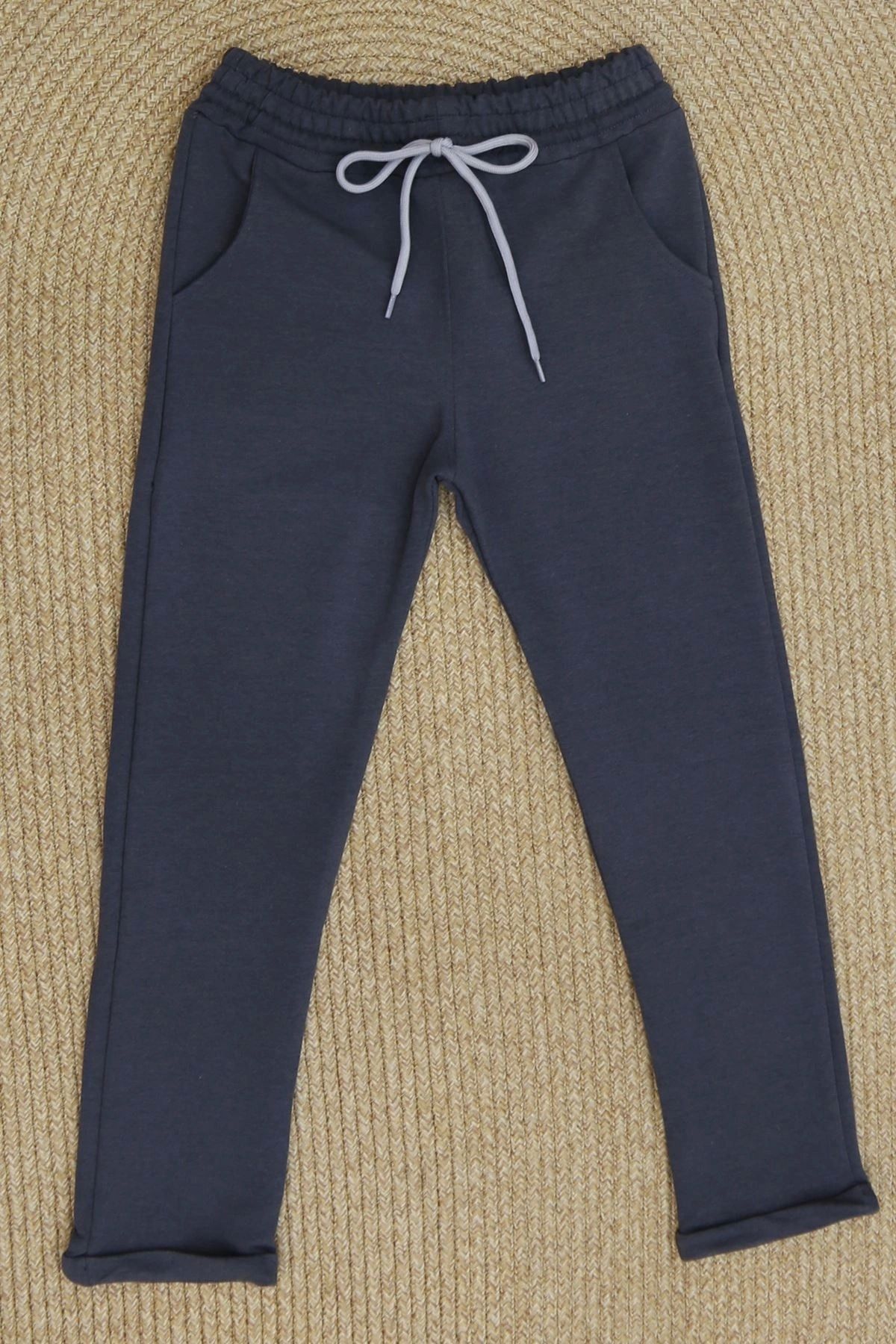 OurStyles 9-12 Yaş Kompak Likralı Eşofman Altı Füme - 70586.904.