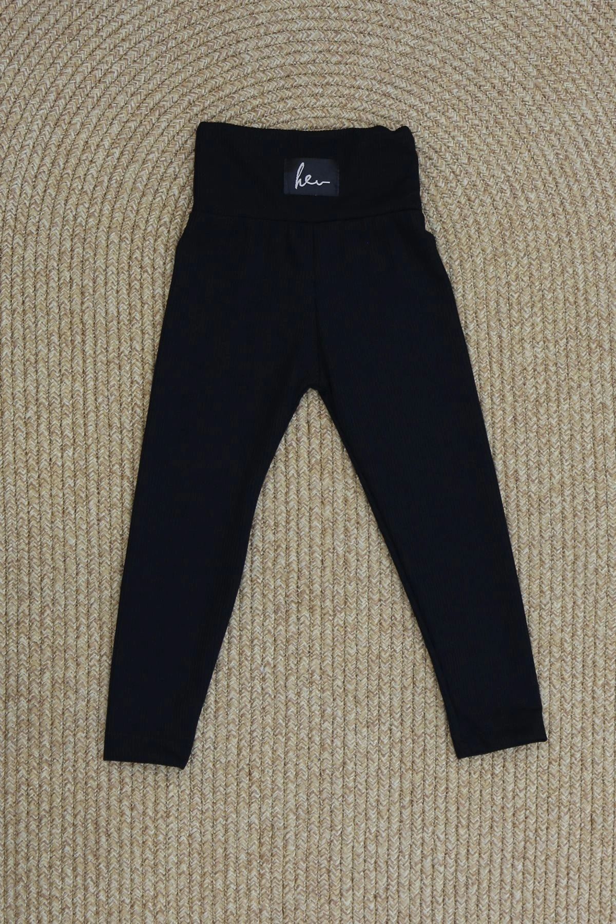 OurStyles 3-7 Yaş Çocuk Fitilli Tayt Siyah - 40772.1780.