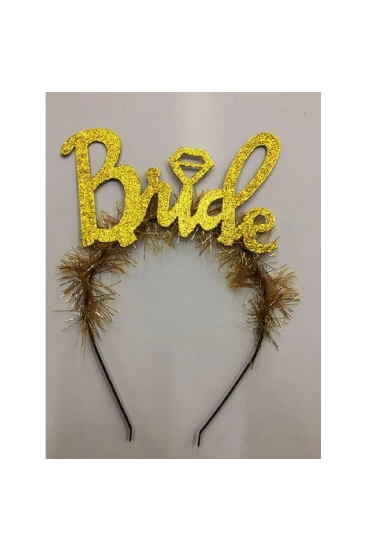 ShopNova Altın Renk Bekarlığa Veda İtalik Yazı Alyanslı Bride Taç