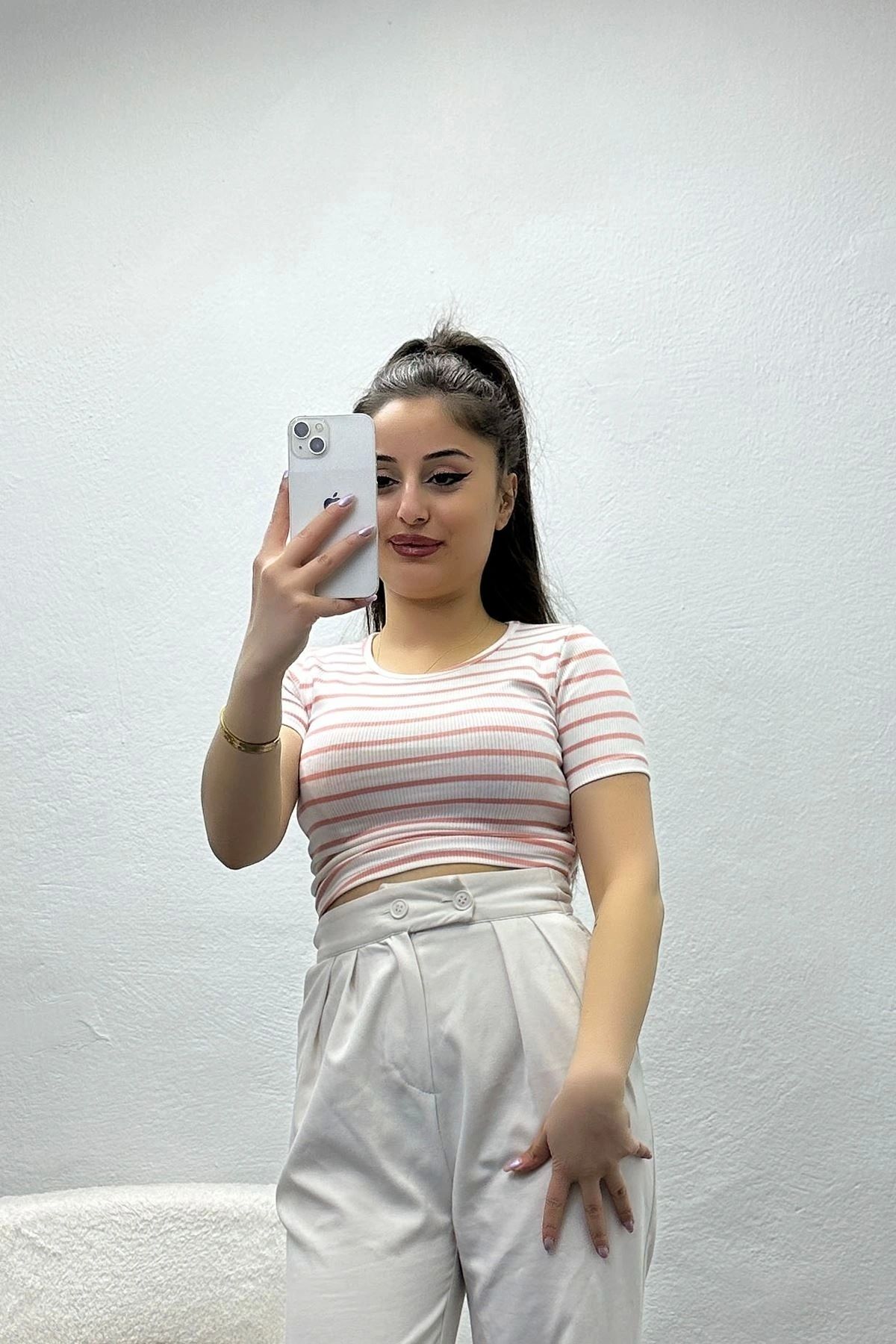 OurStyles Kaşkorse Crop Tişört Mor - 60000.1905.