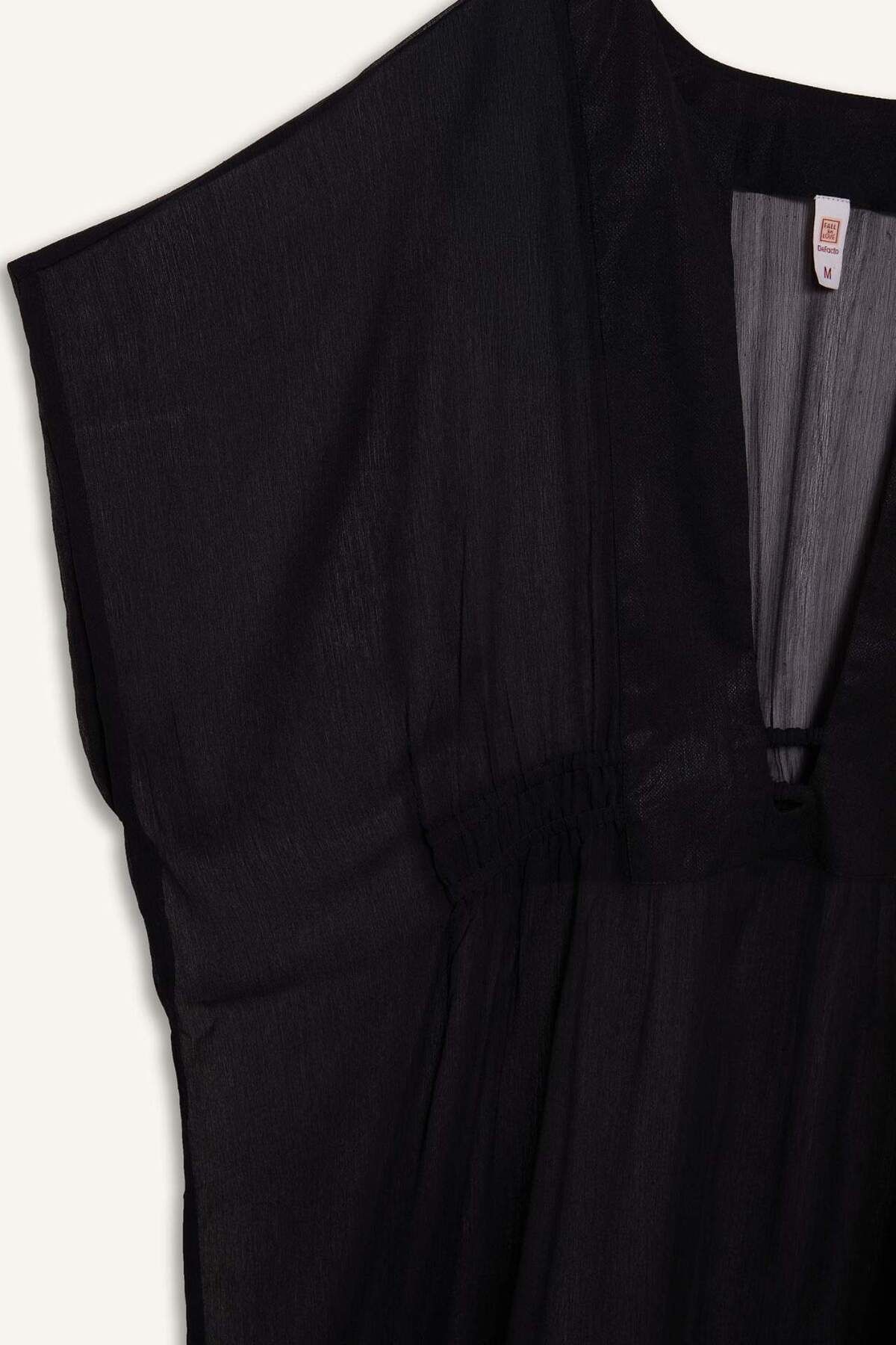 DeFacto-Schwarzer Chiffon-Kimono – Fall In Love Z9958az25sm 8
