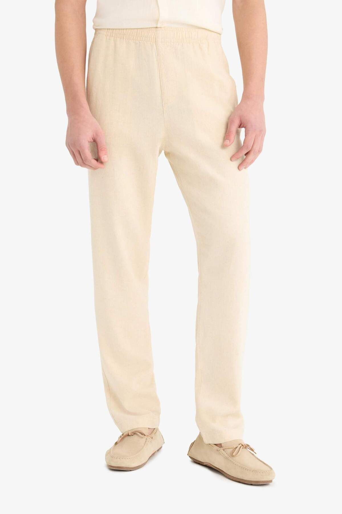 DeFacto Relax Fit Rahat Kesim Dar Paça Keten Karışımlı Yazlık Pantolon C1140AX25SM