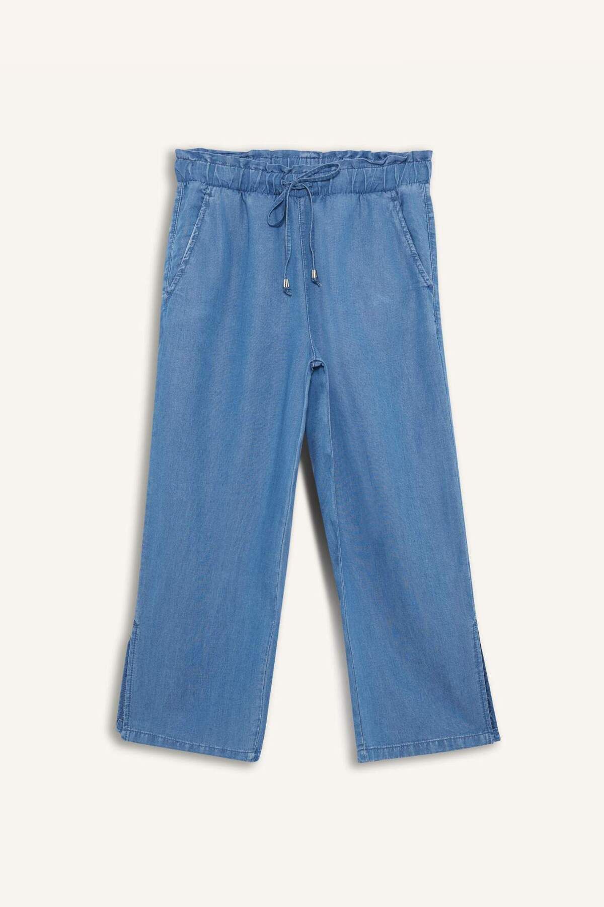 DeFacto Pull On Culotte Yüksek Esnek Belli Yıkamalı İnce Jean Pantolon D8241AX25SM