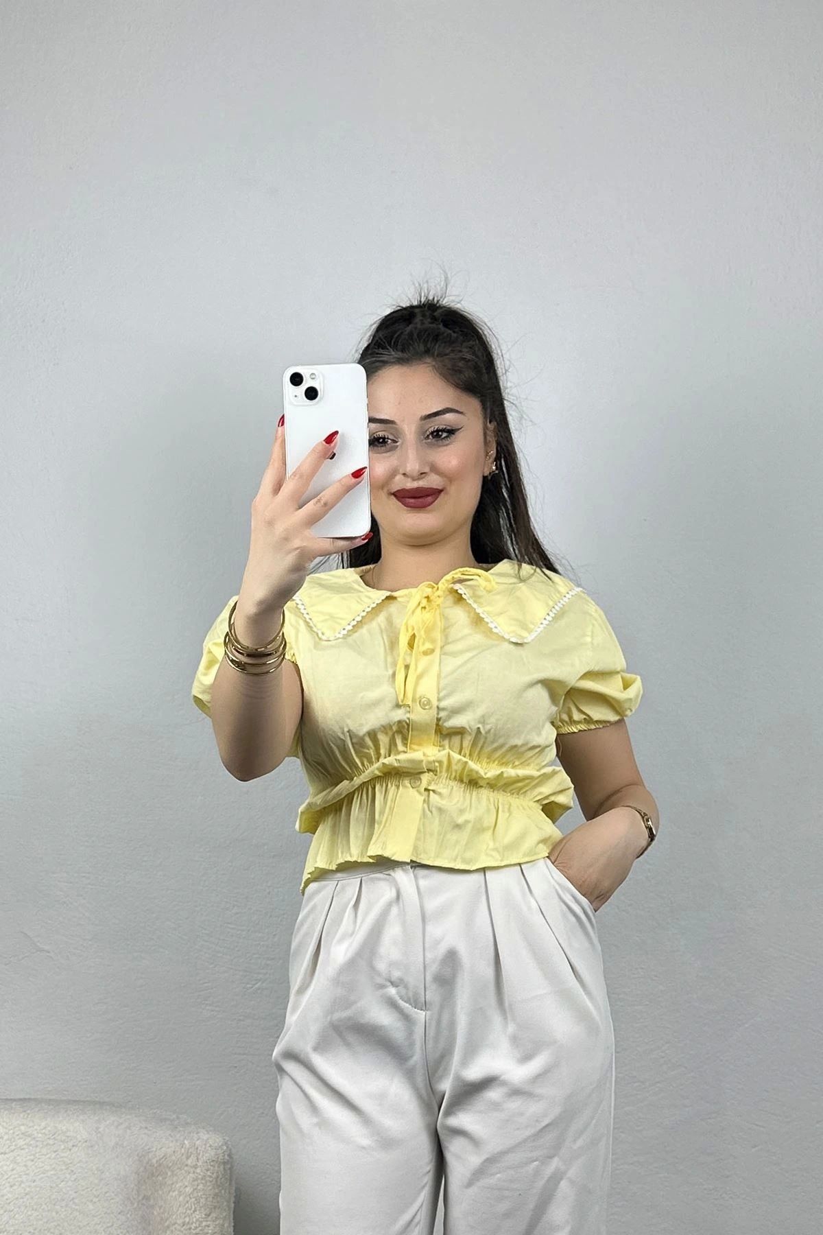 OurStyles Bebe Yaka Gömlek Beyaz - 70277.1916.