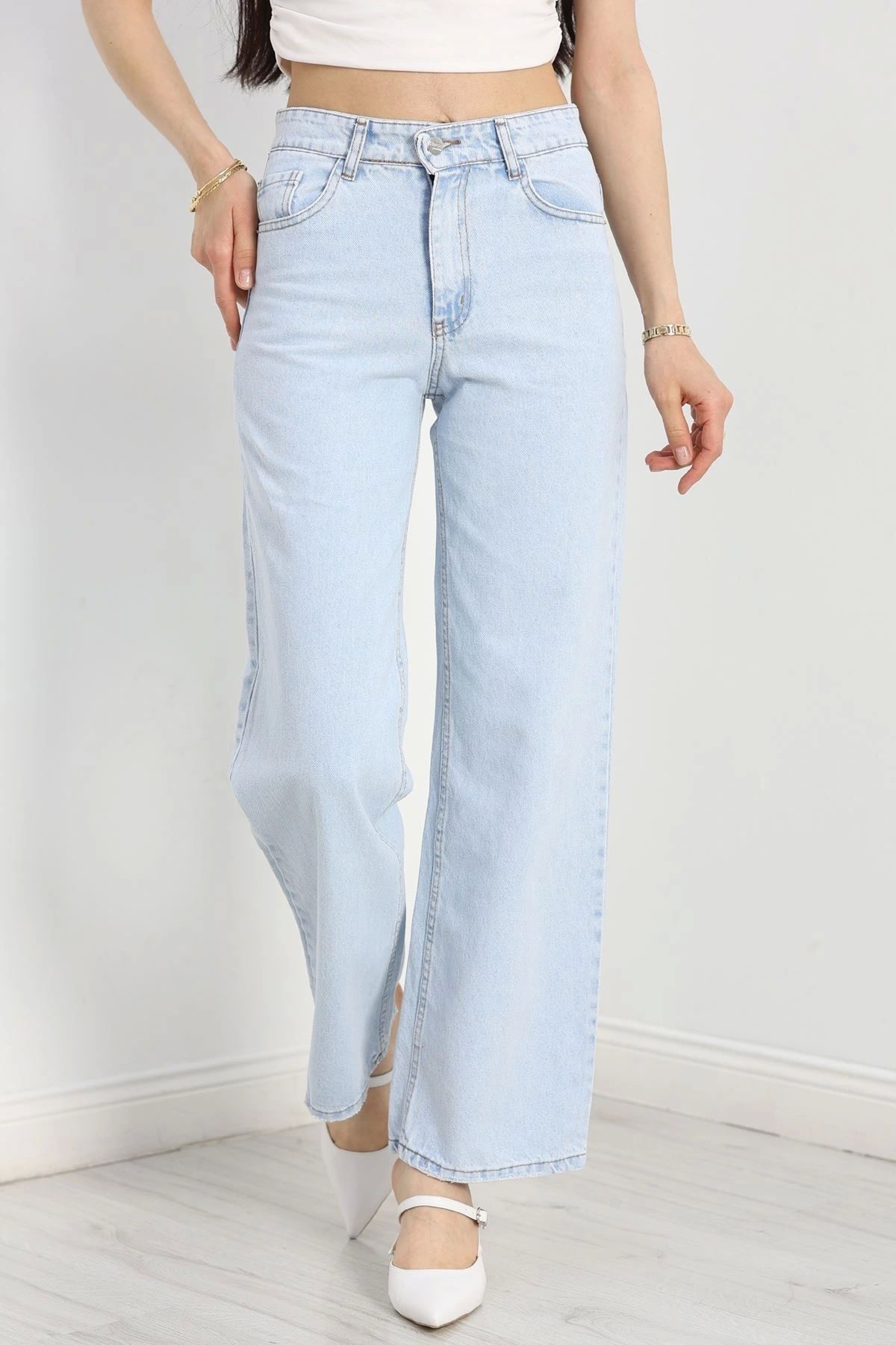 OurStyles Palazzo Kot Pantolon Gri - 30737.2001.