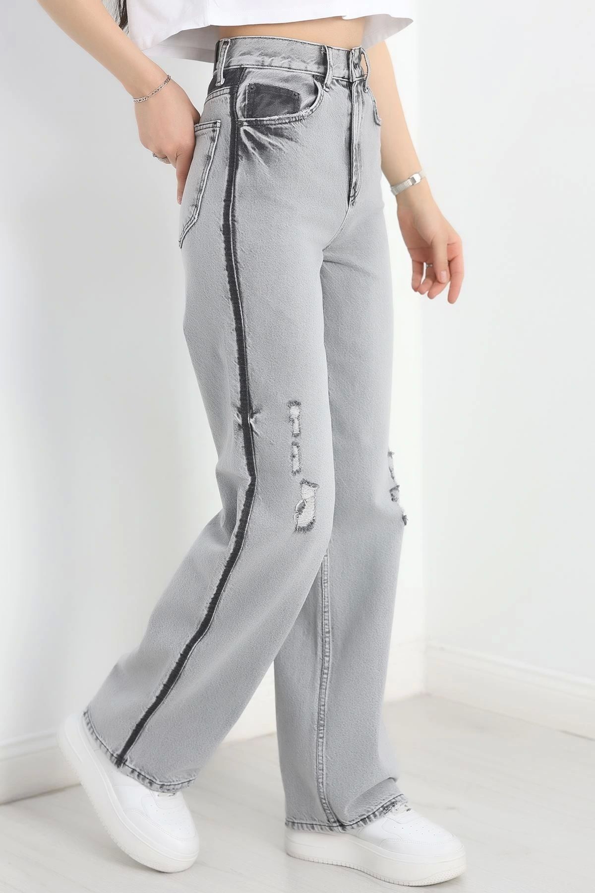 OurStyles Palazzo Kot Pantolon Açıkmavi - 30433.1966.