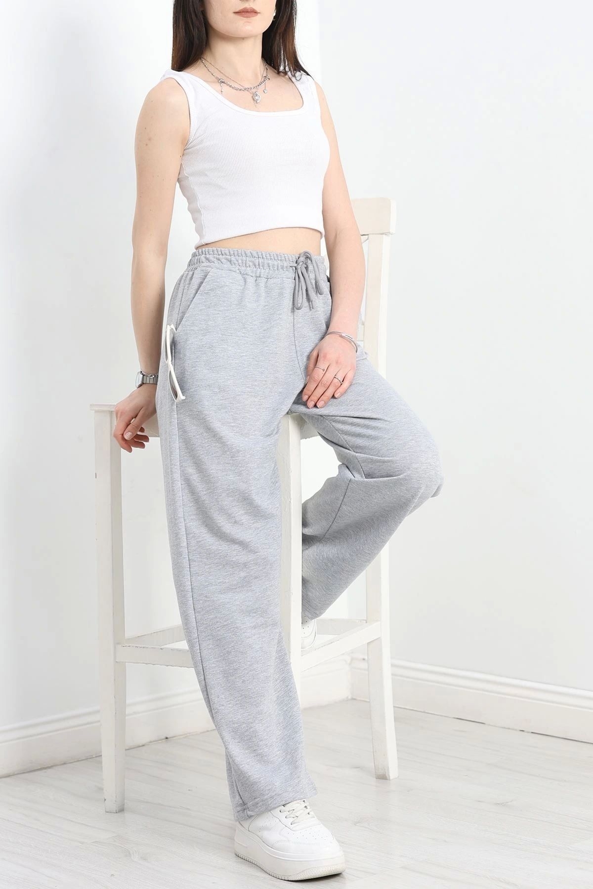OurStyles Geniş Paça Penye Eşofman Altı Lacivert - 40709.1431.