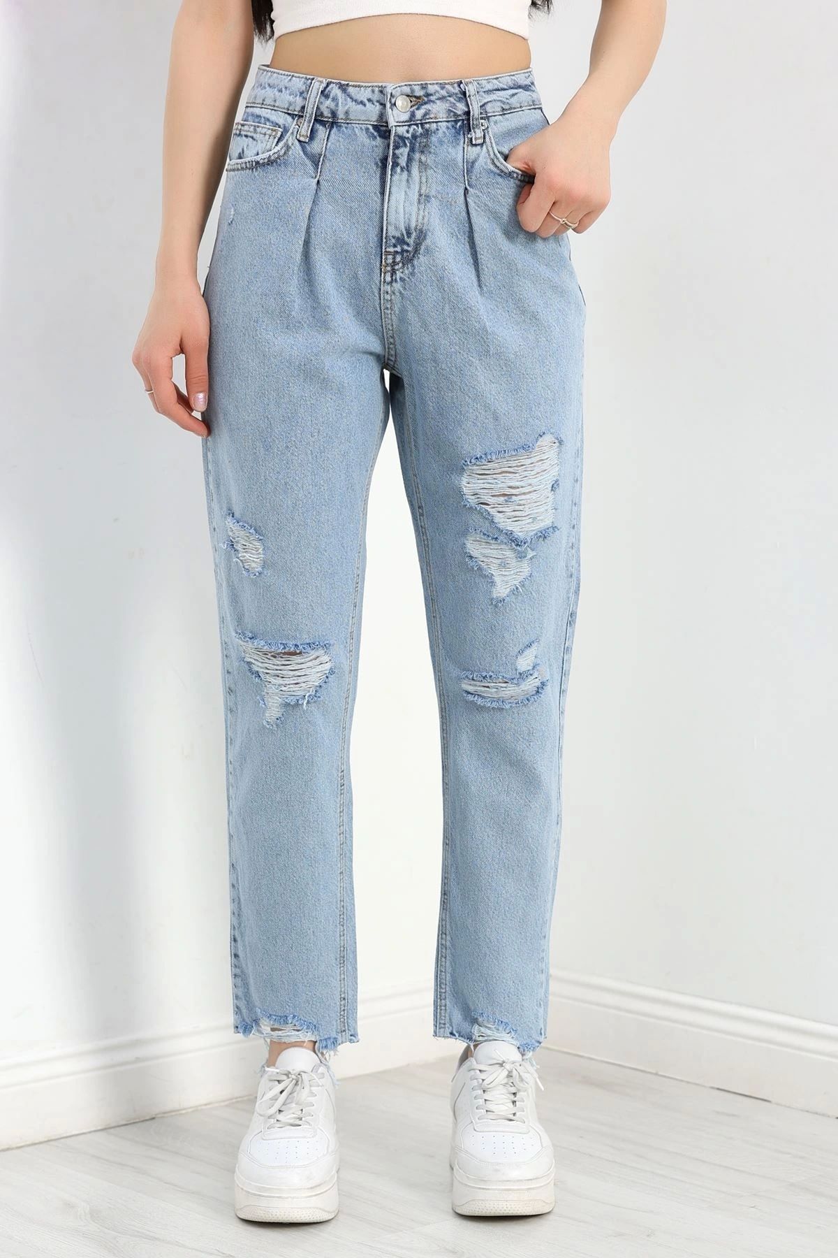 OurStyles Boyfriend Kot Pantolon Açıkmavi - 30466.1966.