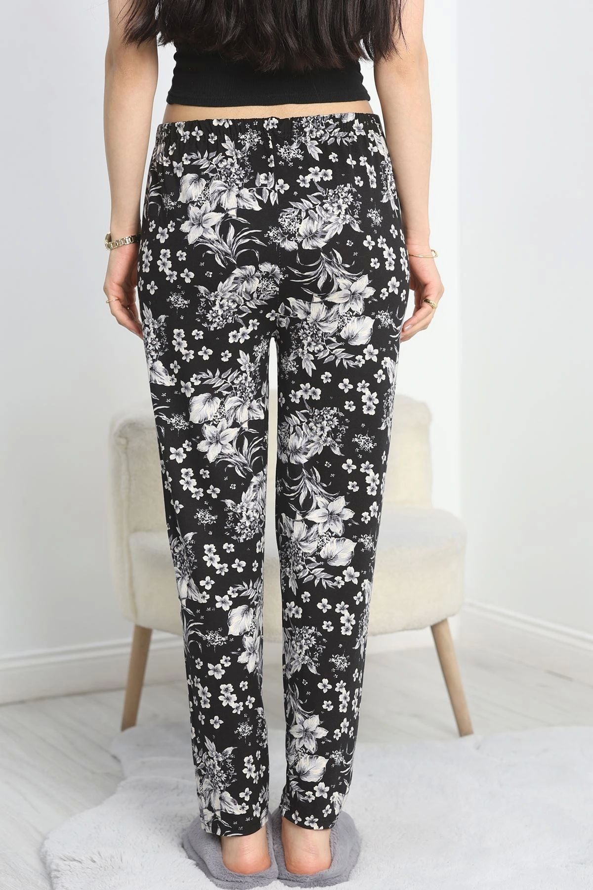 OurStyles Ring Viskon Pijama Altı Siyahkahve - 50420.1928.