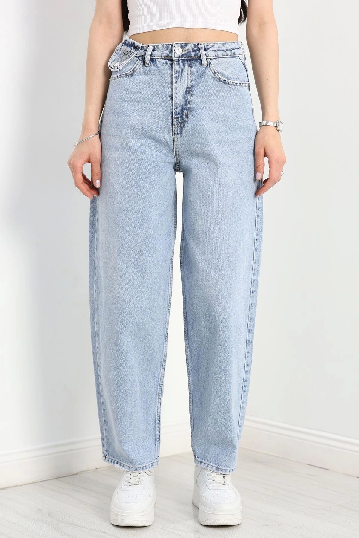 OurStyles Baggy Kot Pantolon Buzmavi - 40702.1975.