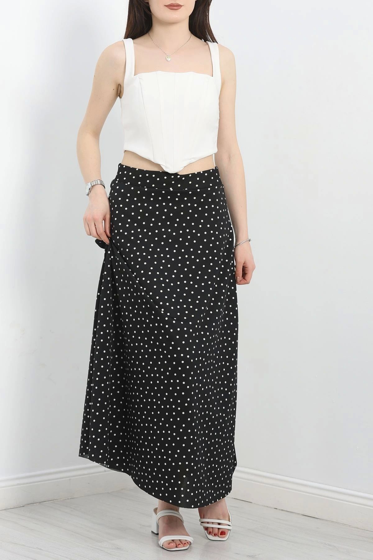 OurStyles Desenli Midi Etek Siyah - 70036.1355.