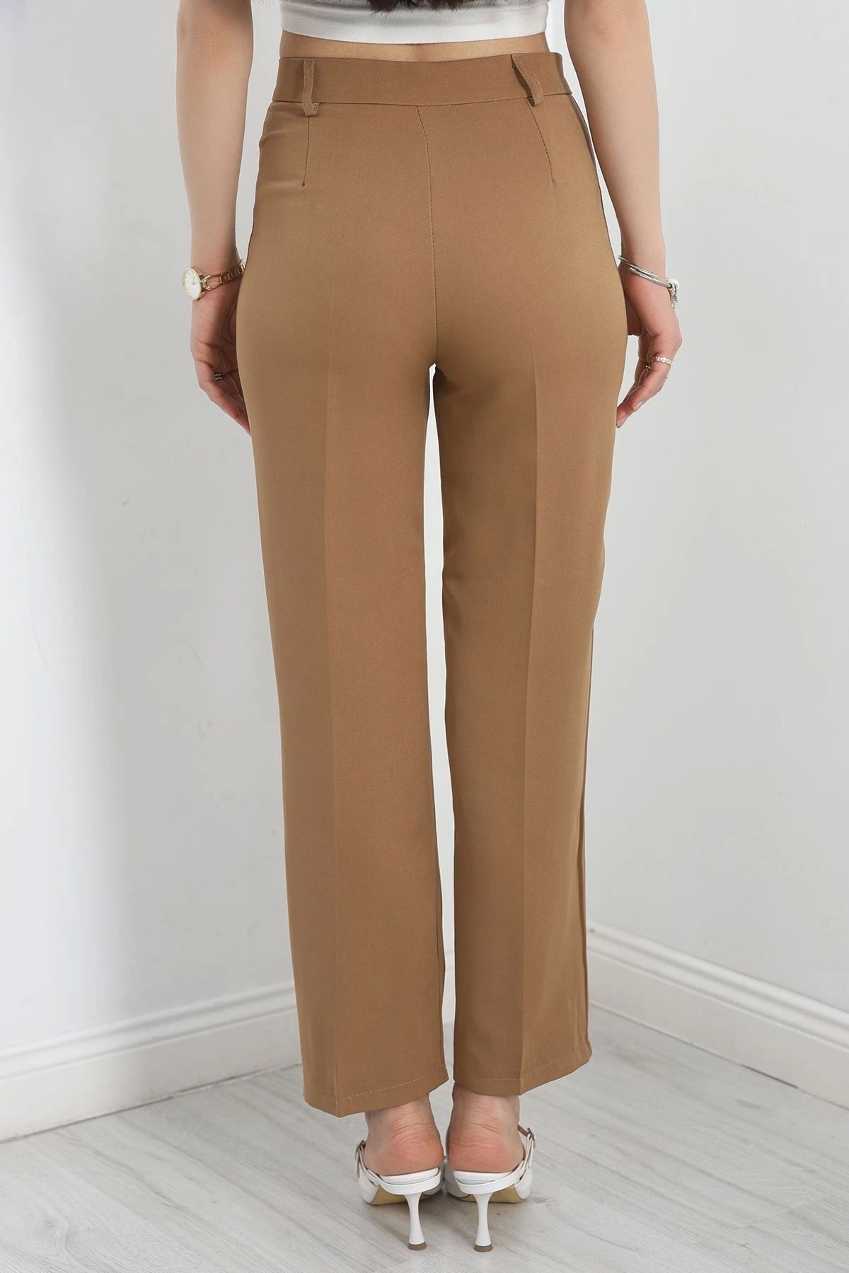 OurStyles Dabıl Kumaş Çımalı Palazzo Pantolon Siyah - 30389.1397.