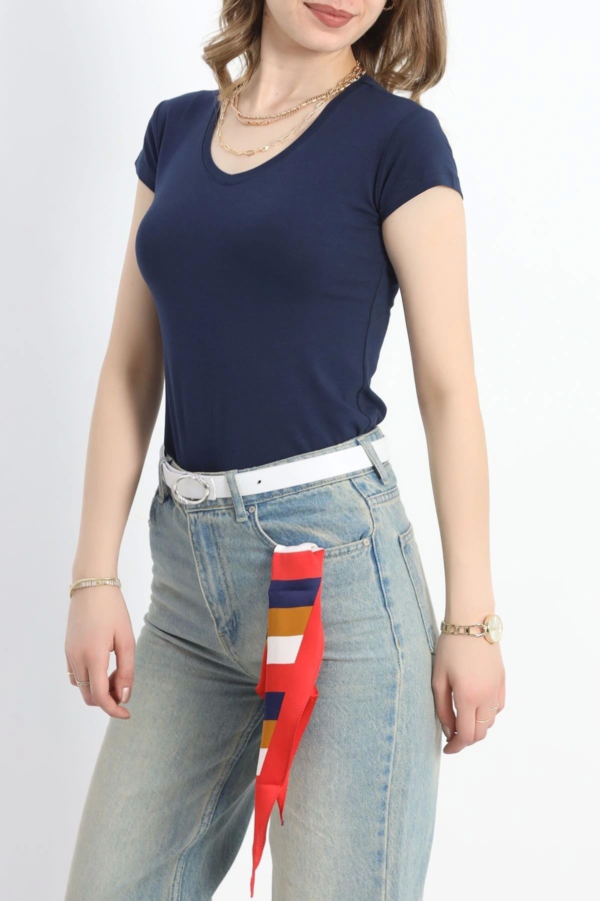 OurStyles Kısa Kol V Yaka Body Bej - 21043.200.