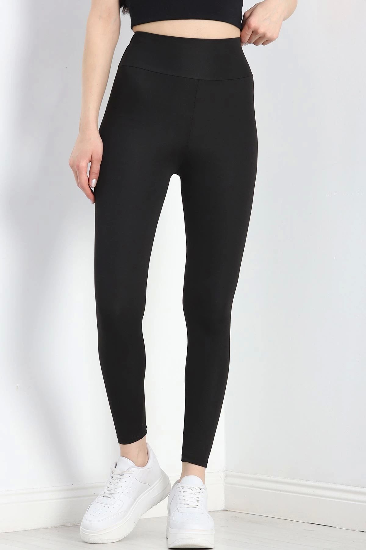 OurStyles Geniş Kemer Dalgıç Tayt Siyah - 40050.1005.