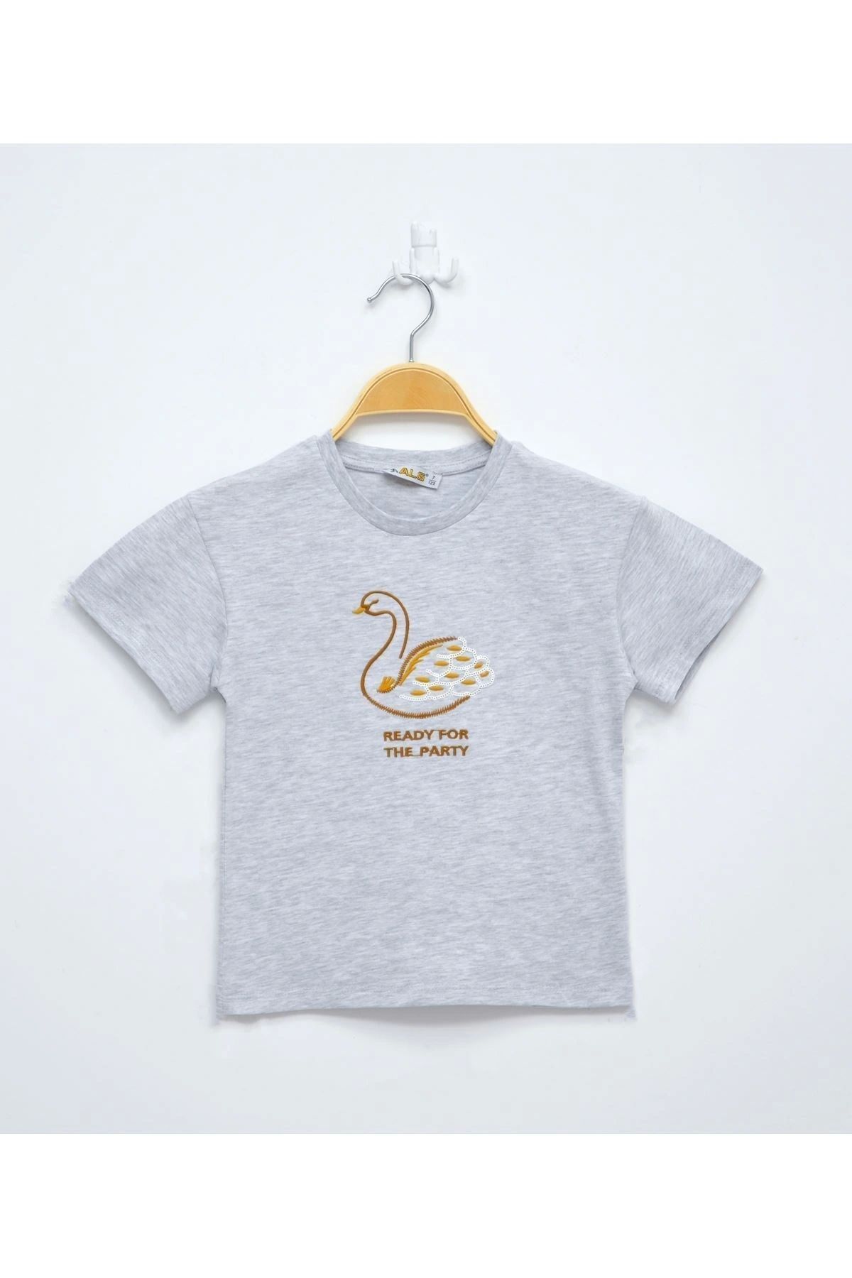 OurStyles 3-7 Yaş Nakışlı Tişört Gri - 624646.1576.