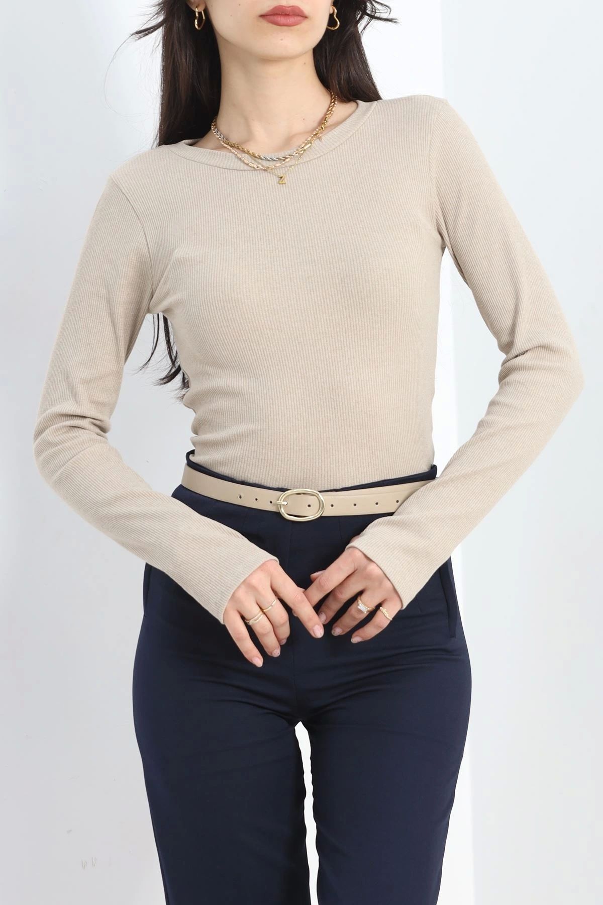OurStyles Parmak Geçmeli Body Açıkkahve - 40213.1748.