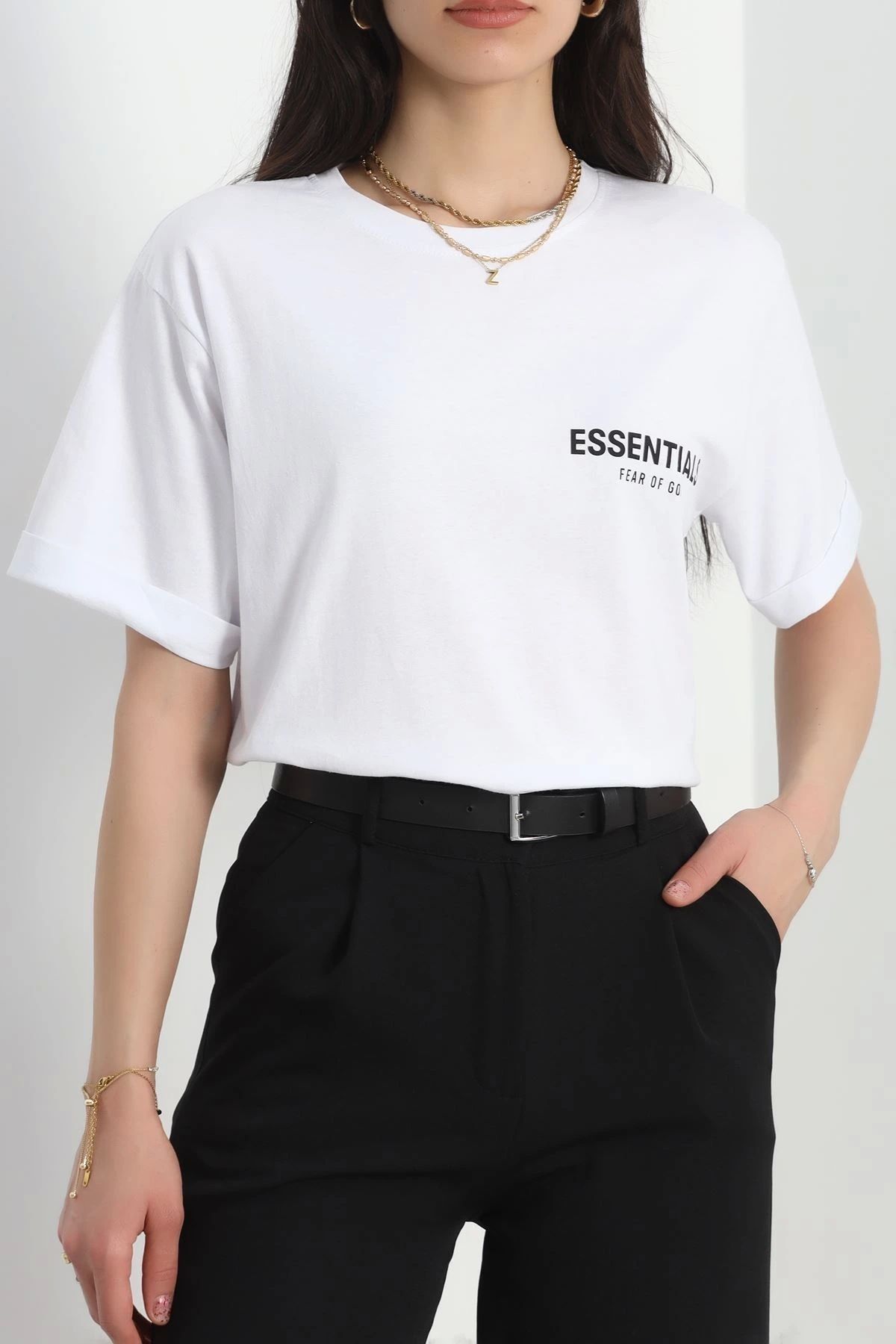OurStyles Bisiklet Yaka Baskılı Tişört