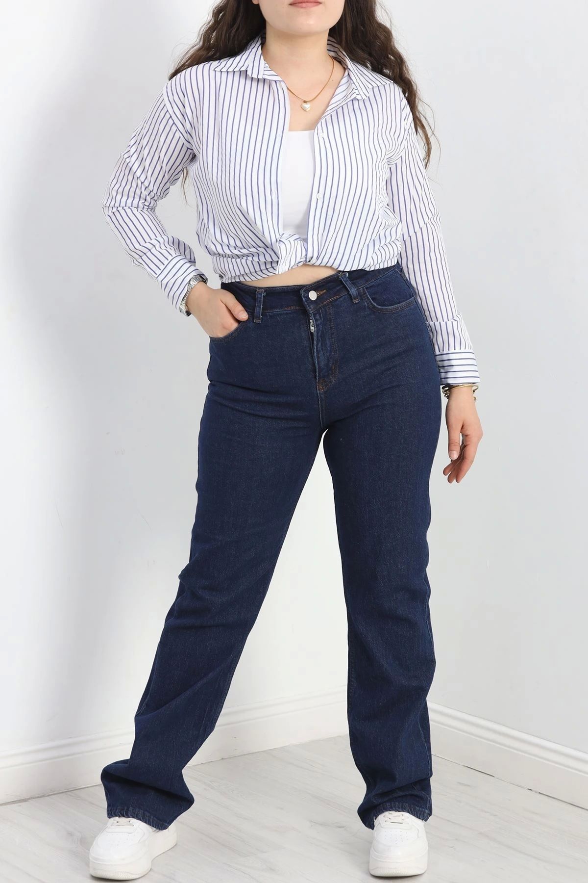 OurStyles Büyük Beden Palazzo Kot Pantolon Siyah - 20435.1778.