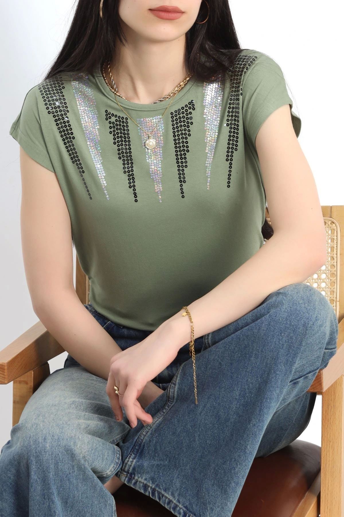 OurStyles Pul İşlemeli Bluz Siyah - 20761.599.