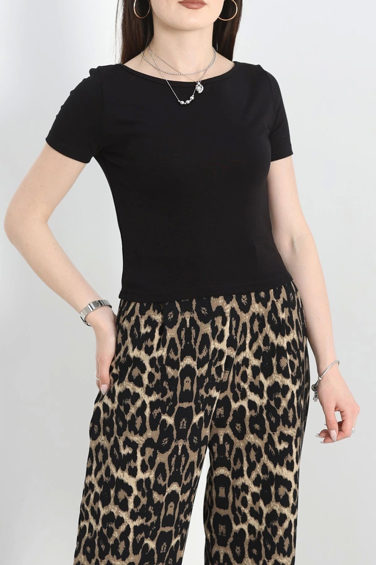 OurStyles Geniş Yaka Bluz Lacivert - 41242.1723.