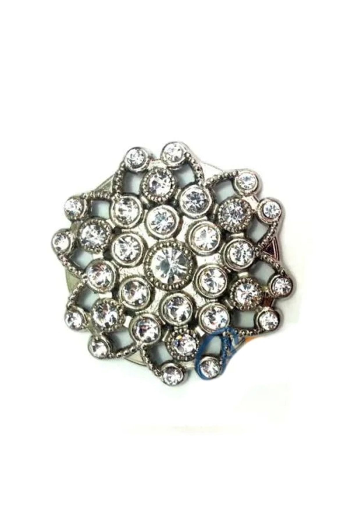 ShopNova Taşlı Yulak Broş, Sandık Süsü 4,5 Cm - Nikel, 10 Adet