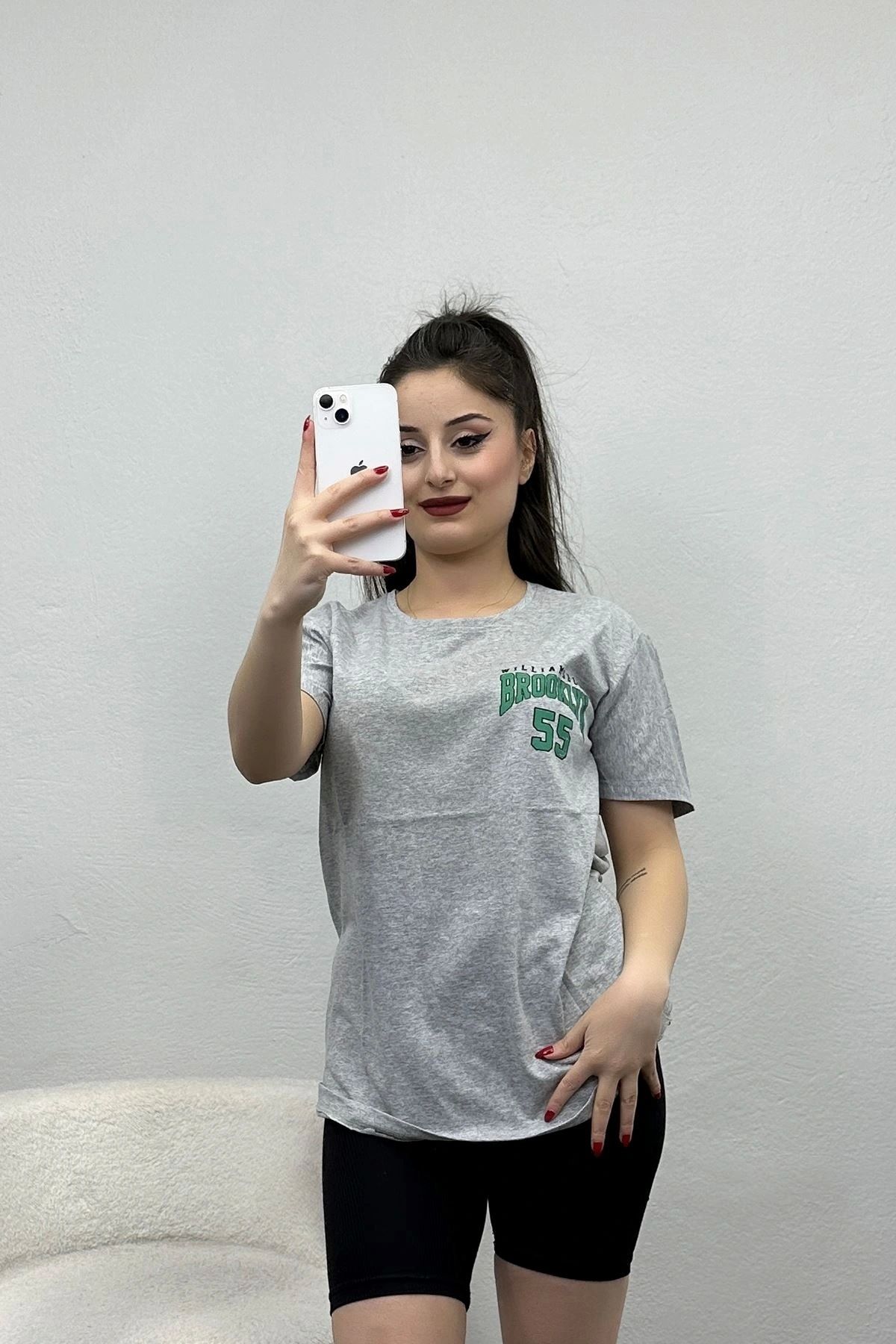 OurStyles Baskılı Tişört Açıkyeşil - 17*--
