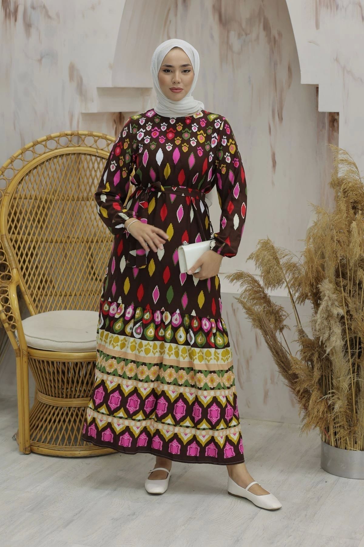 OurStyles Mercan Desen Elbise - 20337.1778.