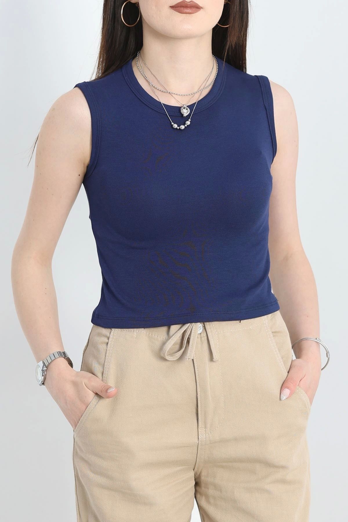 OurStyles Bisiklet Yaka Crop Bluz Siyah - 41246.1723.