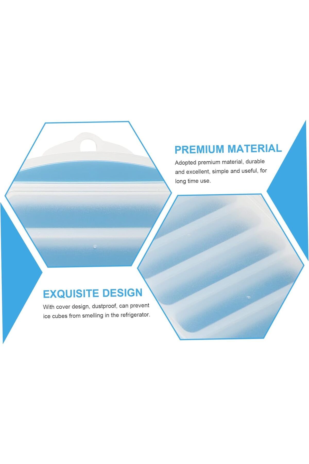 Generic-3Pcs Thin Silicone Ice Cube Tray with Lid, Ice Mold Bottle Thin Ice Tray with Lid for Freezer Ice C 6