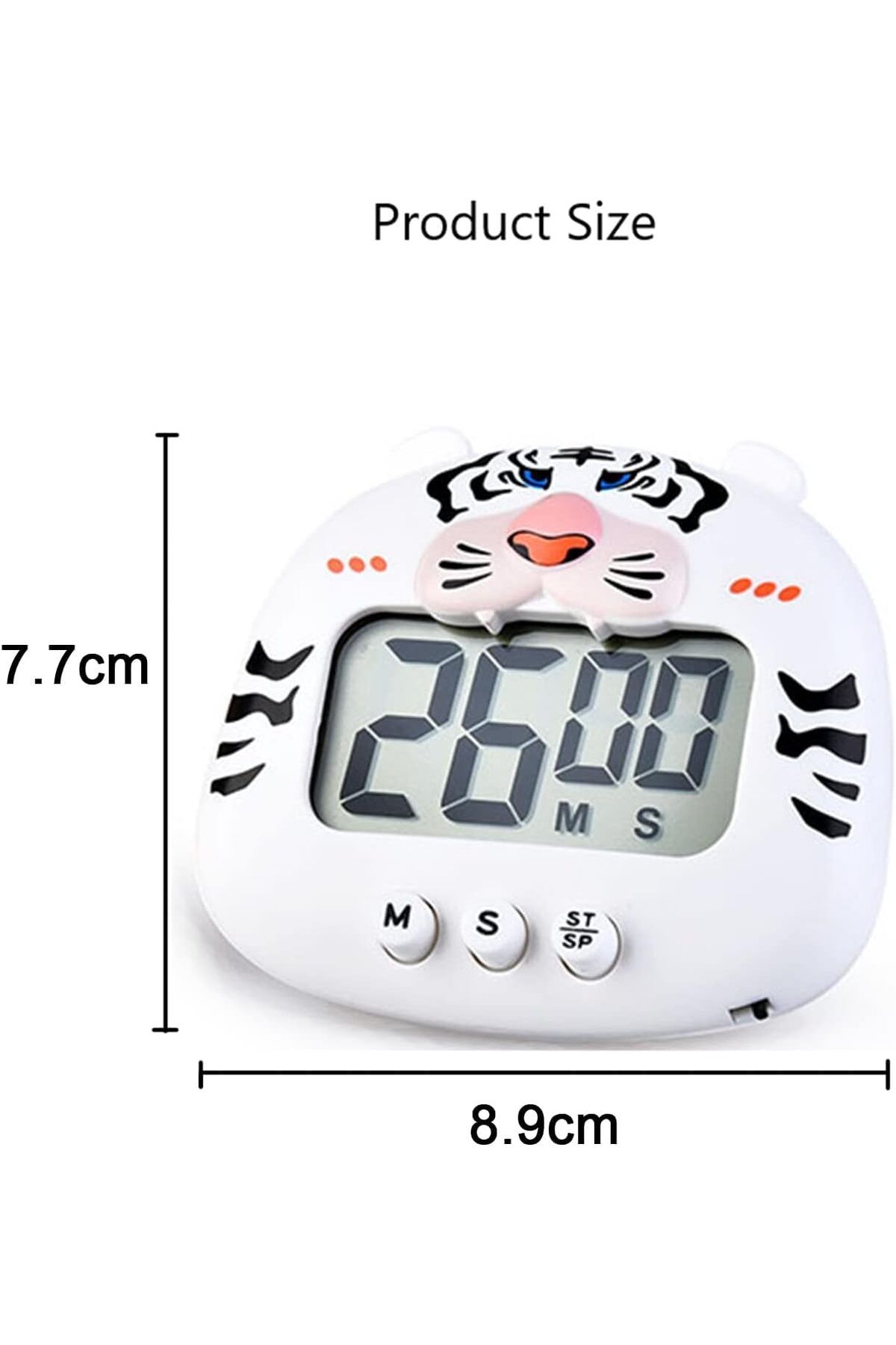 Generic-Kitchen Timer, Large Display Digital Timer Magnetic Back Loud Alarm, Cute Animal Countdown Timer Wh 6