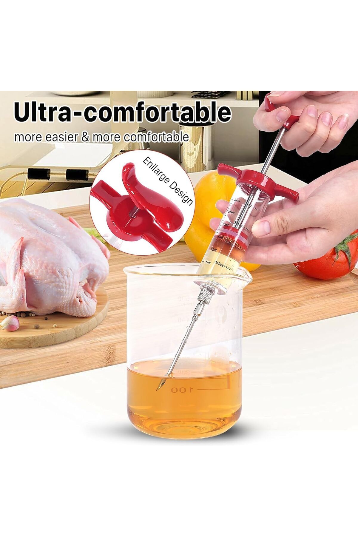 Generic-Turkey Injector Kit, Plastic Food Injector, Flavor Injector for Meat & Poultry, Marinade Injector w 5