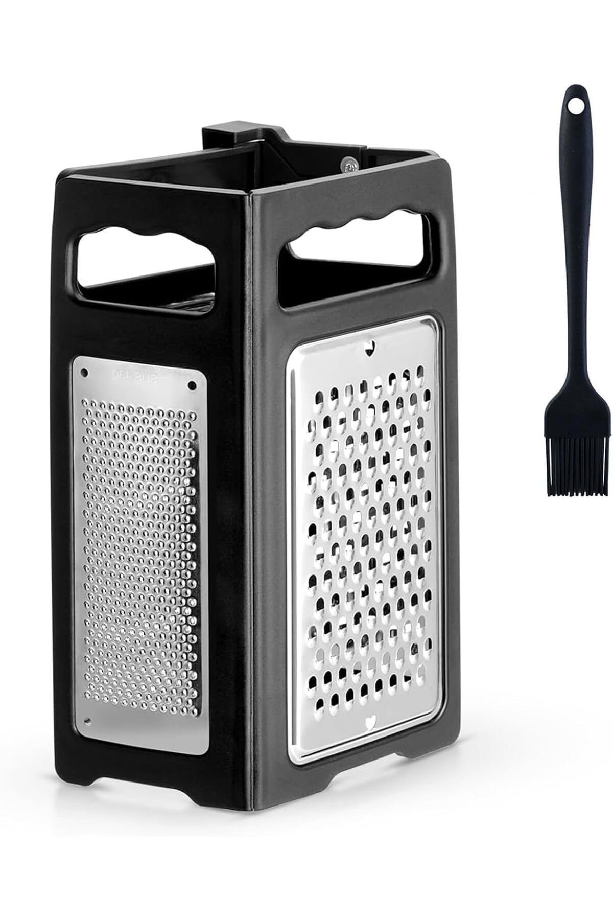 Generic-Cheese Grater, 4 Sided Hand Held Foldable Box Grater with Container Stainless Steel Handheld Grater 1