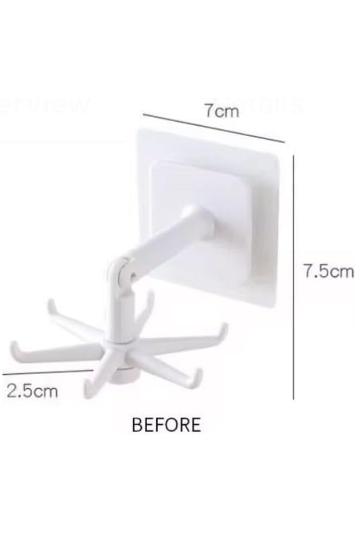 Generic-Rotating Folding Hook 360 Degree Cabinet Hooks Self-Adhesive 180 Degree Vertical Flip Hook for Home 3