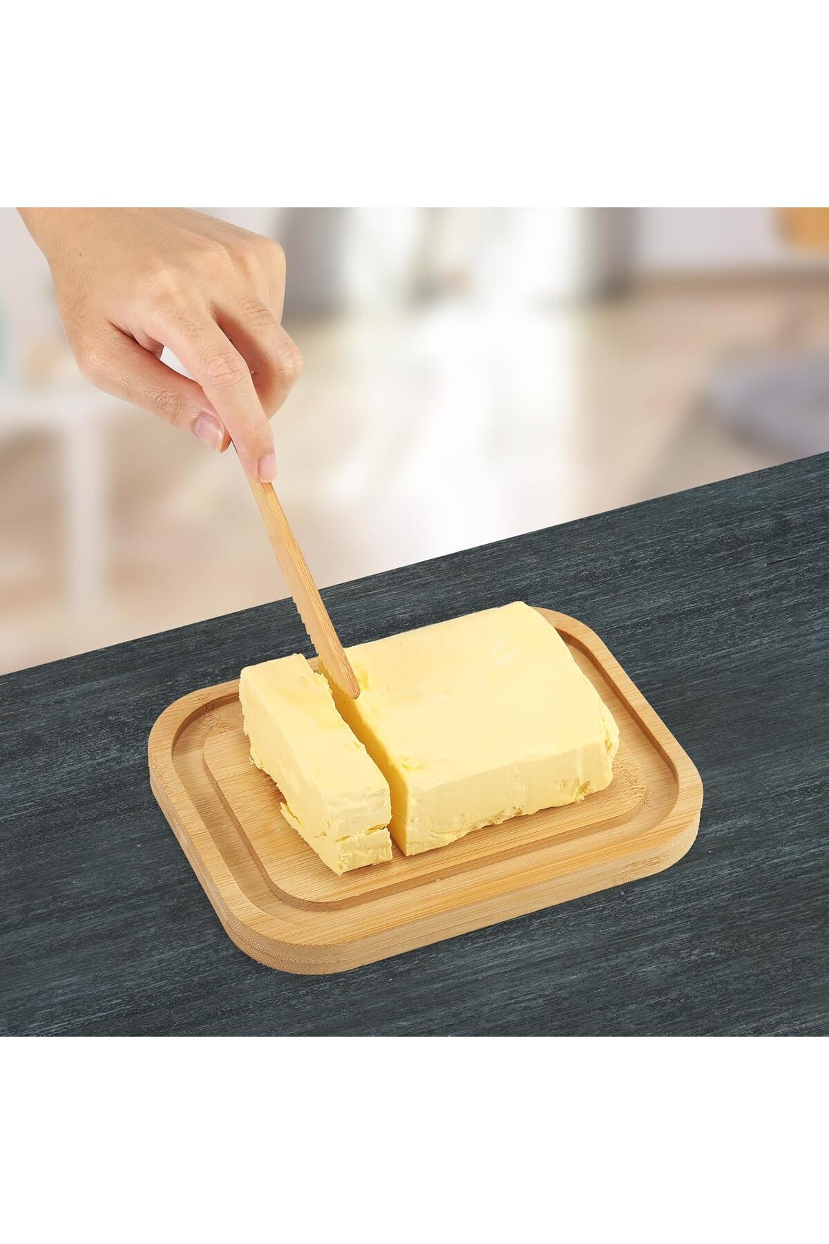 Generic-ABIN Glass Butter Dish With Lid ,Keeps Butter Soft - For Countertop And Refrigerator Door Shelf - B 4