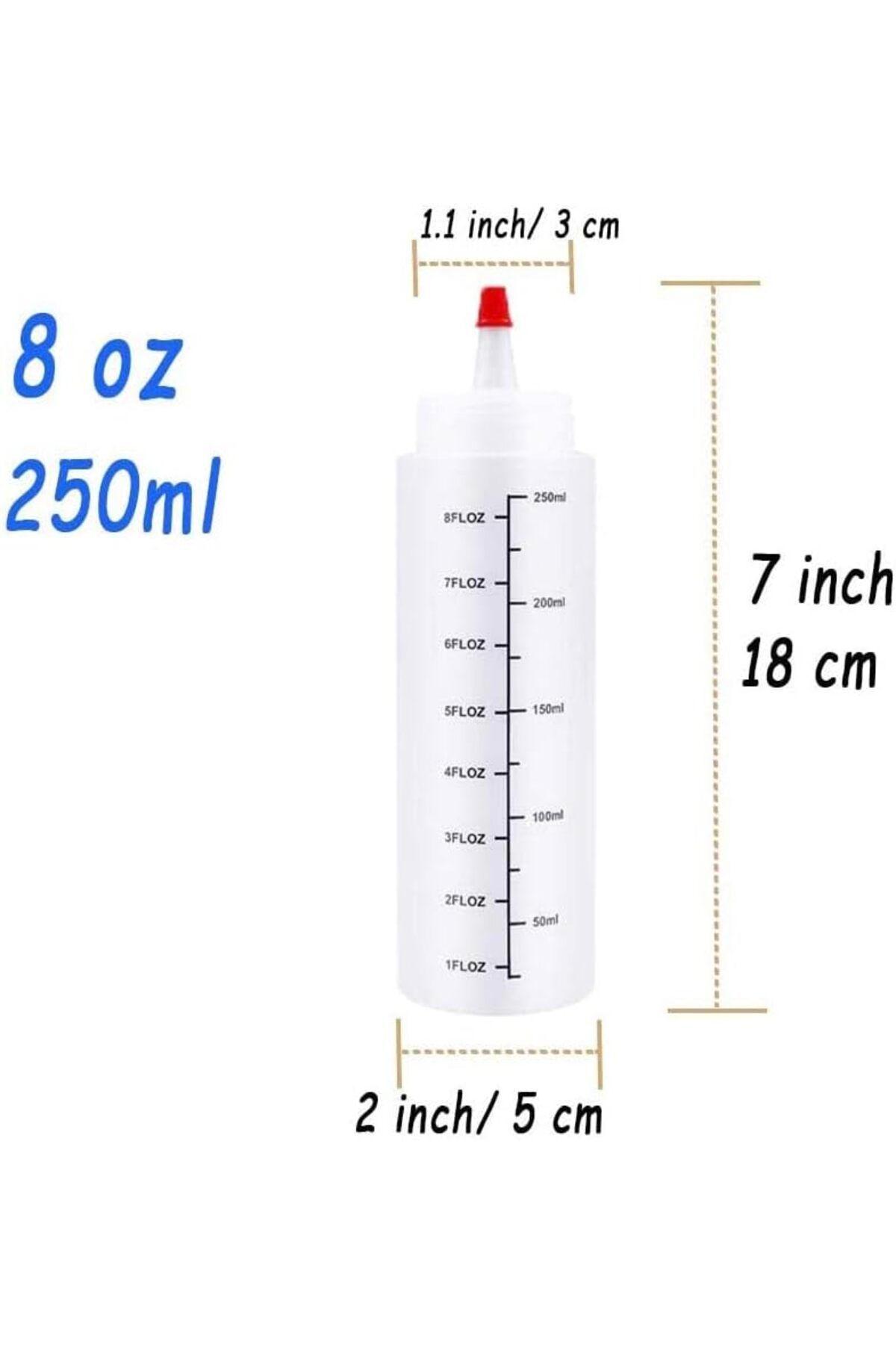 Generic-X spring Condiment Squeeze Bottles, Plastic Squeeze Bottles with Red Tip Cap, Sauce Squeeze Bottle 4