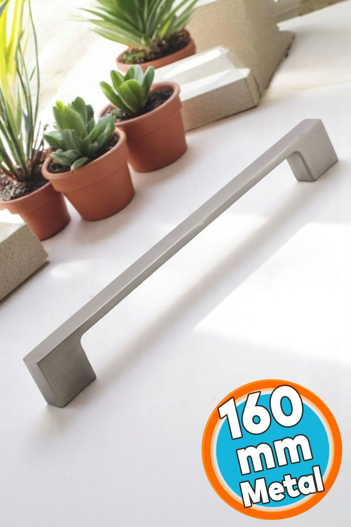 NZB Mobilya Mutfak Çekmece Dolap Dolabı Kapak Kulbu Kulpu Kulpları (160 mm - 16 cm) İnox Metal