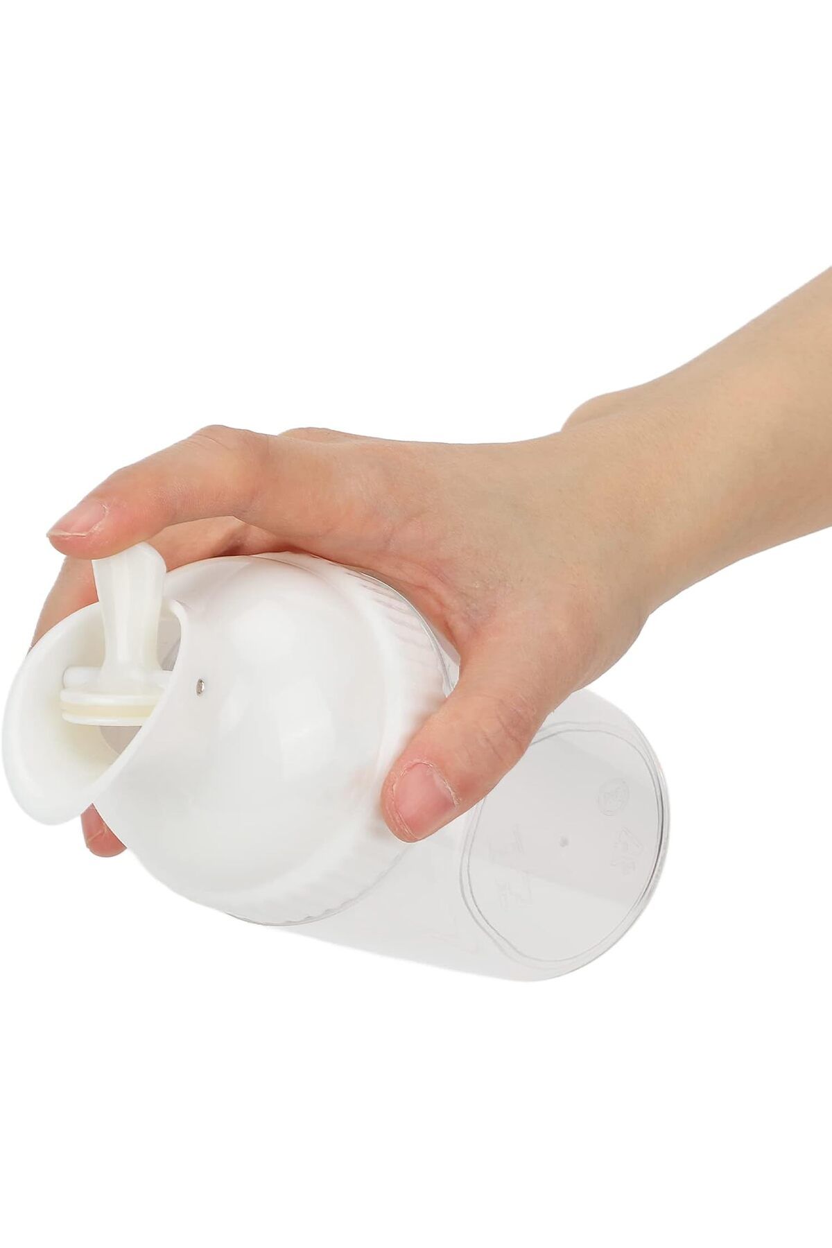 Generic-Salad Dressing Shaker, Plastic Clear Measuring Bottle for Mixing Ranch Homemade Sauce Container BPA 7