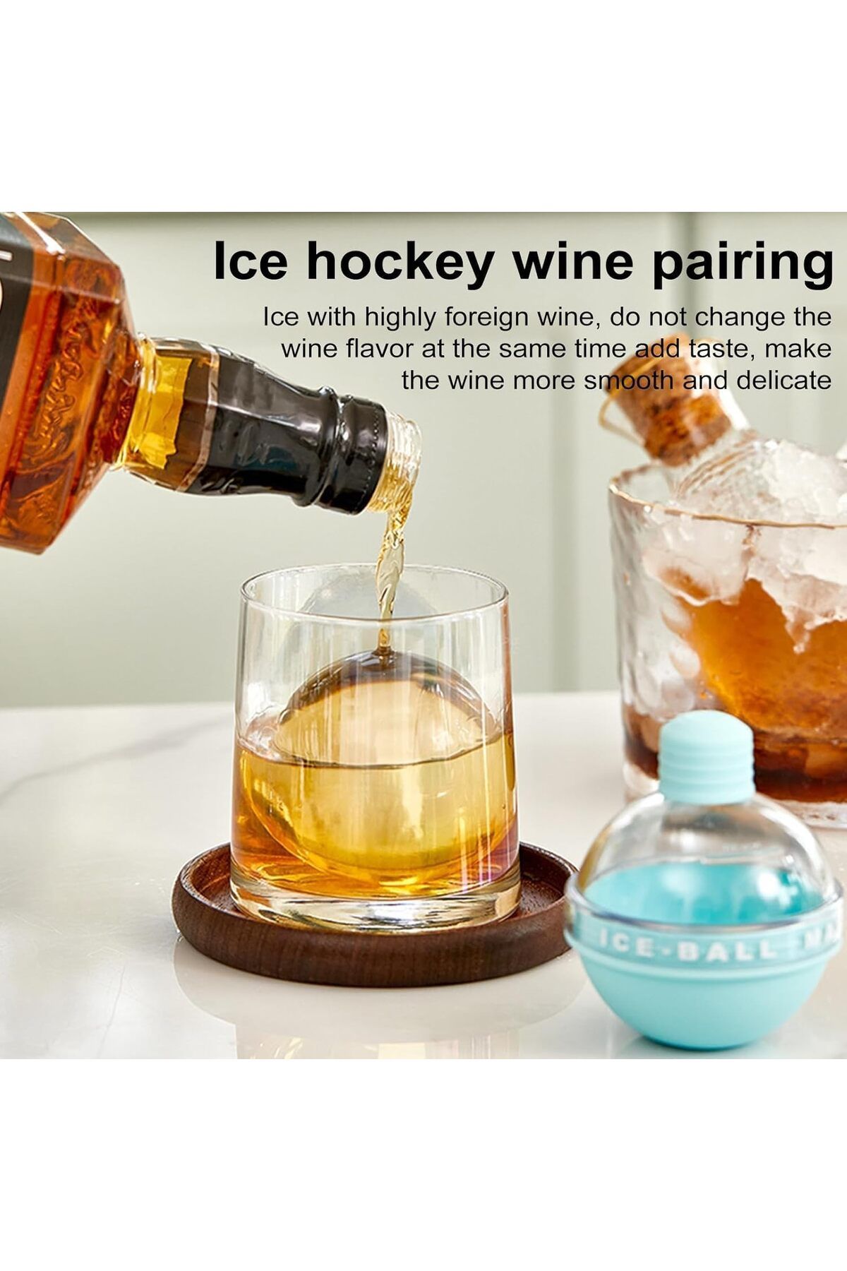 Generic-Pecbase Stackable Ice Cube Tray Set with Lid, Bin & Round Ice Balls, Easy to Release & Sturdy for F 7