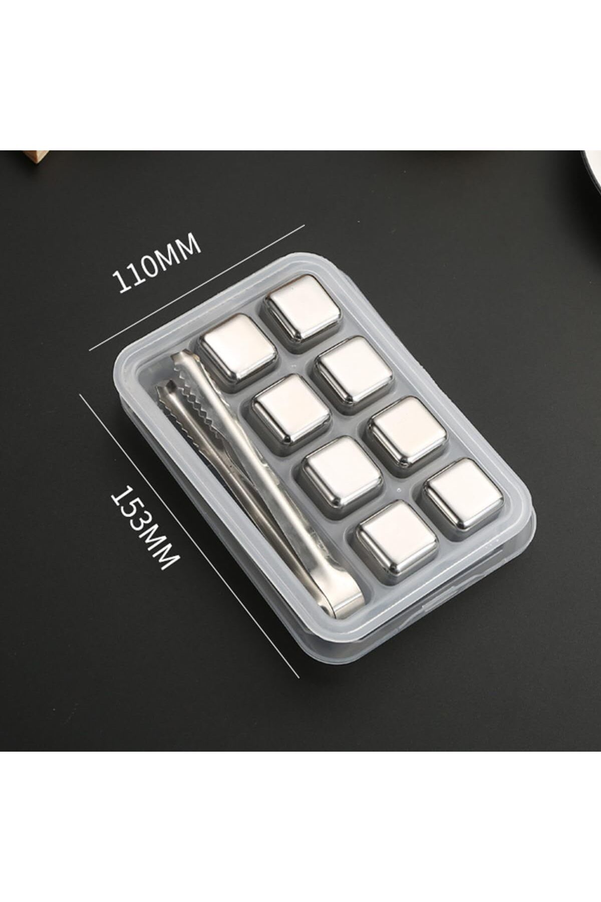 Generic-ECVV Ice Stone Cube Tray with Tongs and Lid, 8 Honeycomb cubes, Flexible and Easy Release Ice Tray 7
